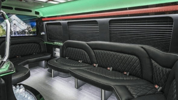 Interior of Eugene Party Bus Company's 14 Passenger Sprinter Limousine in Eugene