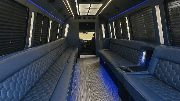 Interior of Tigard Party Bus Company's 20 Passenger Party Bus in Tigard