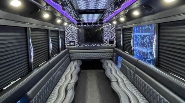 Interior of Springfield Party Bus Company's 25 Passenger Party Bus in Springfield