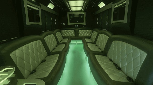 Interior of Charter Bus Company Beaverton's 30 Passenger Party Bus in Beaverton