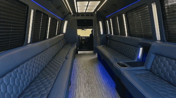 Interior of Tigard Party Bus Company's 30 Passenger Party Bus in Tigard