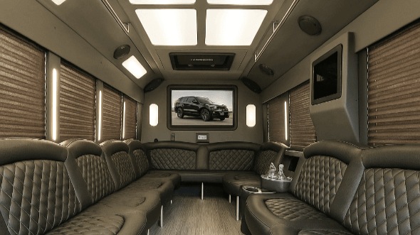 Interior of Eugene Party Bus Company's 40 Passenger Party Bus in Eugene