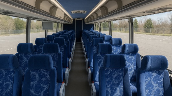 Interior of Portland Party Bus Company's 44 Passenger Charter Bus in Portland