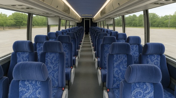 Interior of Portland Party Bus Company's 47 Passenger Charter Bus in Portland