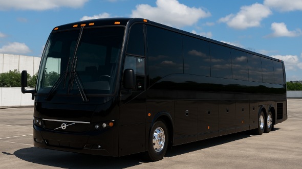 Exterior of Portland Party Bus Company's 48 Passenger Charter Bus in Portland