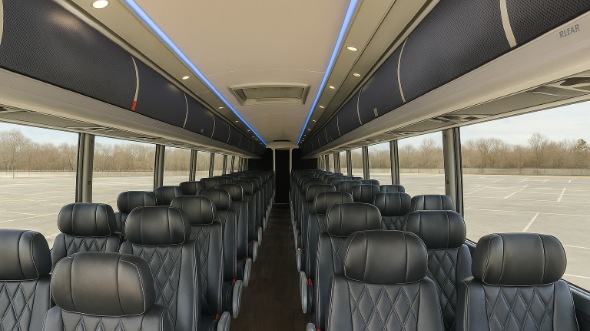 Interior of Portland Party Bus Company's 55 Passenger Charter Bus in Portland