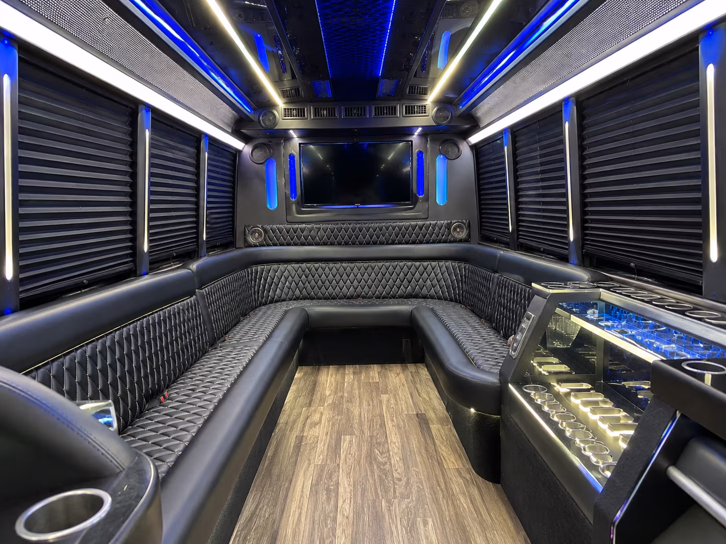 18 Passenger Party Bus Interior