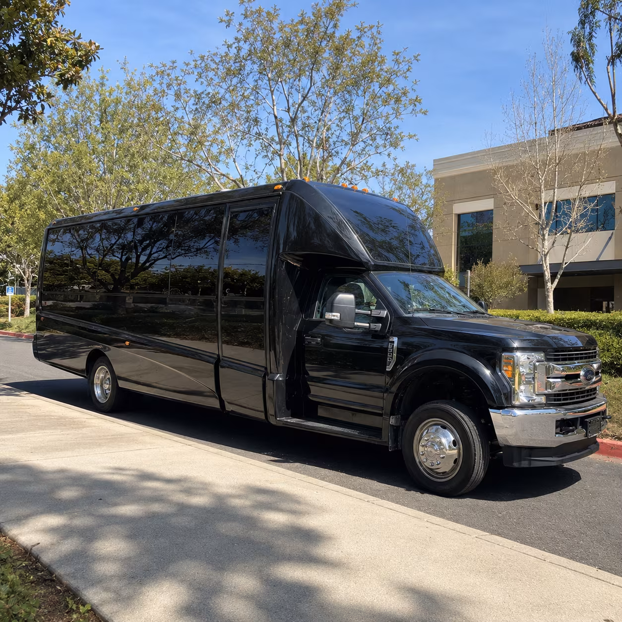 Interior of a party bus rental serving Portland