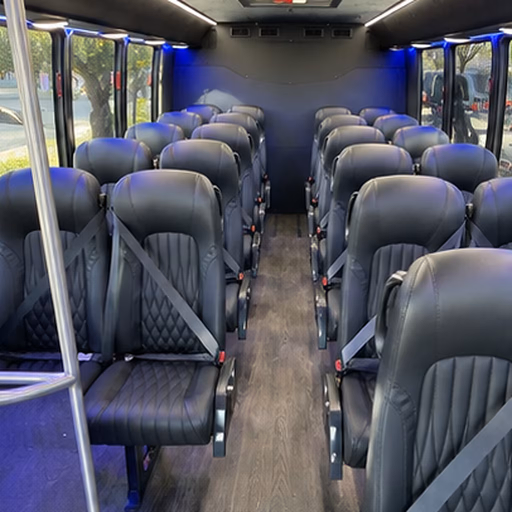Portland School Event Transportation party bus interior