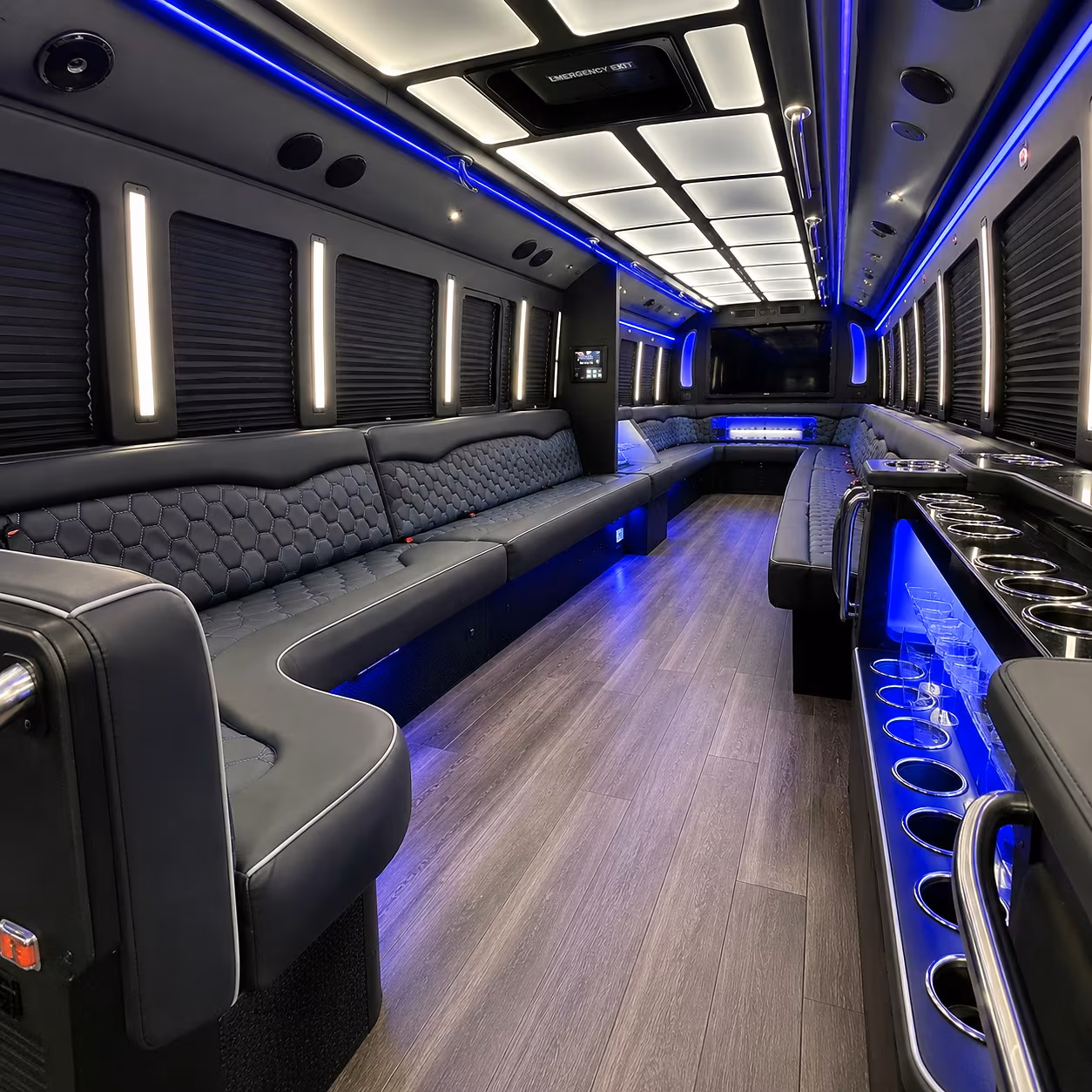 Portland Wedding Transportation party bus interior
